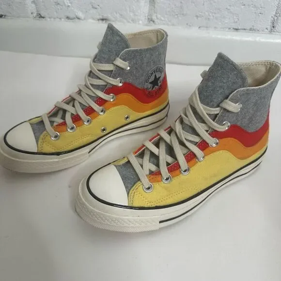 Converse Chuck 70 Nor‘Easter Felt Orange Red High Tops size 4.5 mens 6.5 Womens